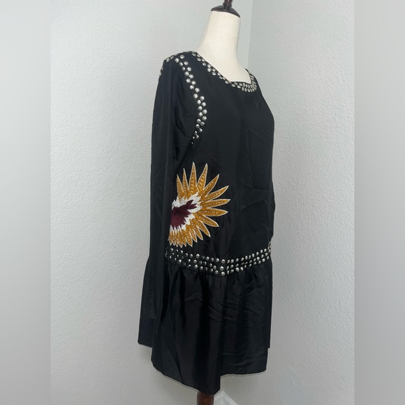 Pia Pauro Black Silk Dress with Silver Studs - Picture 4 of 9